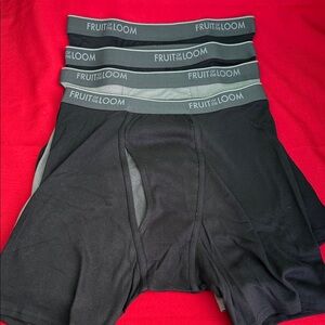 Fruit of the Loom Men's Black Boxer Briefs 4-Pack